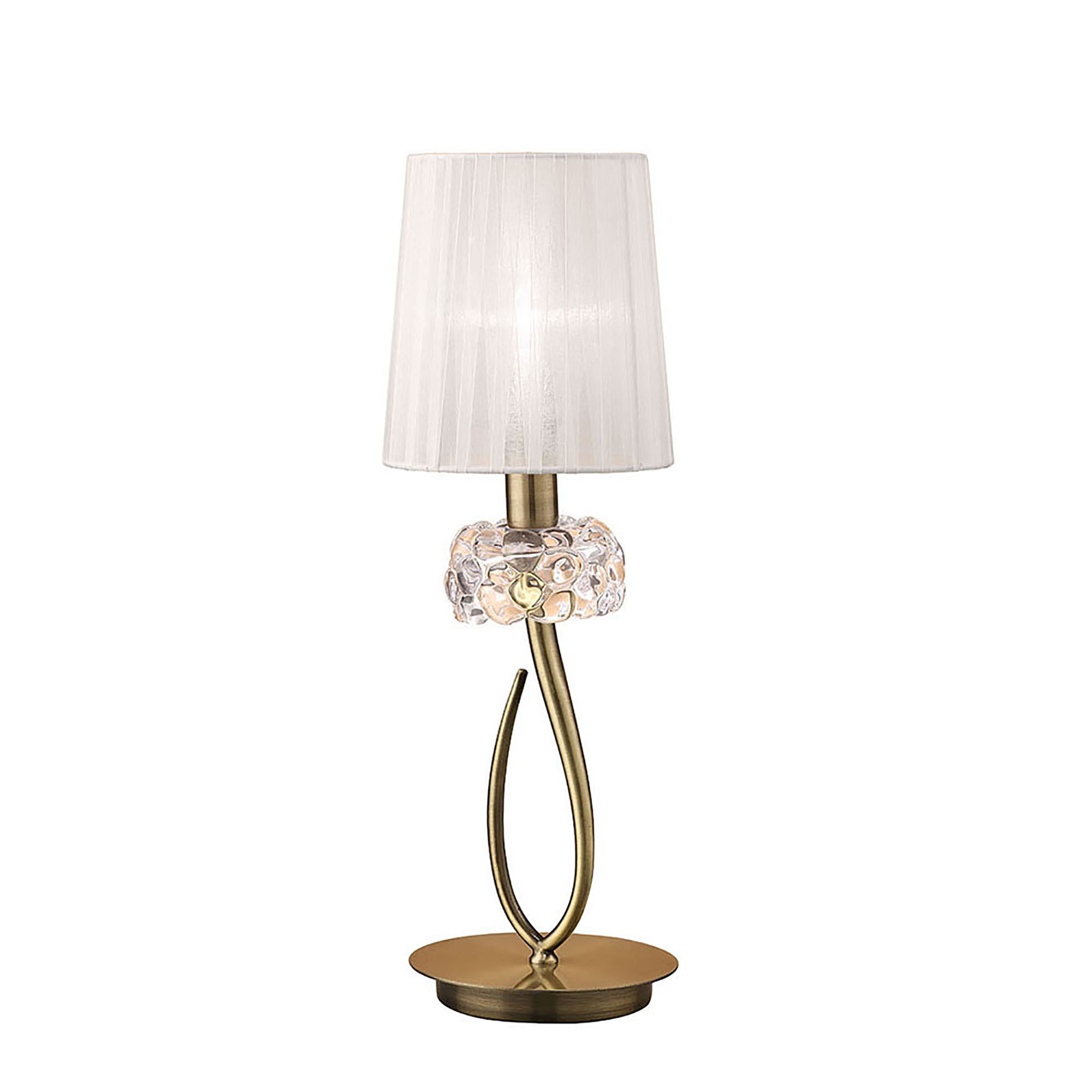 Loewe Antique Brass-White Table Lamps Mantra Shaded Table Lamps